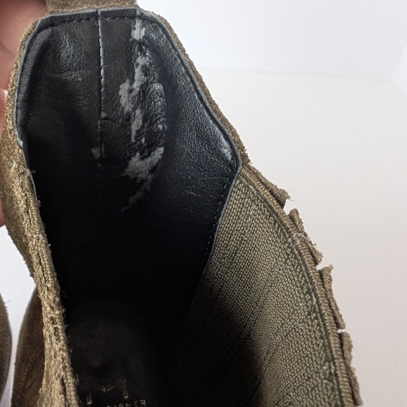 Marc Fisher Dark Moss Green Block Heeled Suede Ankle Boots - Picture 9 of 9